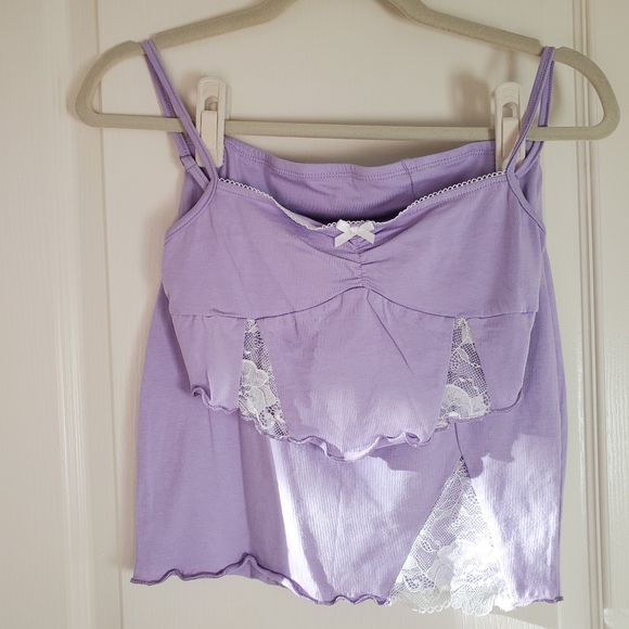 SHEIN Bow Detail Lace Insert Cami Top & Skirt Set - Picture 6 of 12